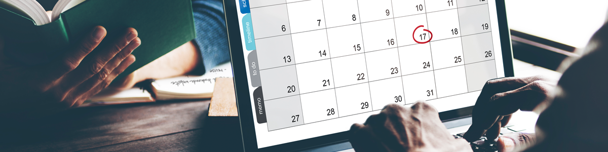 Image of a Calendar on a Computer Screen